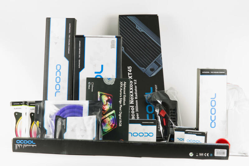 Alphacool Core Hurrican 360mm XT45 HardTube Lieferumfang Alphacool Core Hurrican 360mm XT45 HardTube Lieferumfang