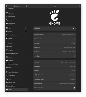 Linux Server-/Workstation-System ChimeraOS Systeminfo