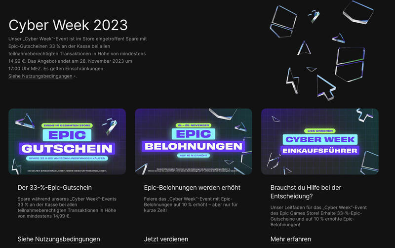 Epic Games Black Friday Deals mit Rabatten Epic Games Black Friday Deals mit Rabatten