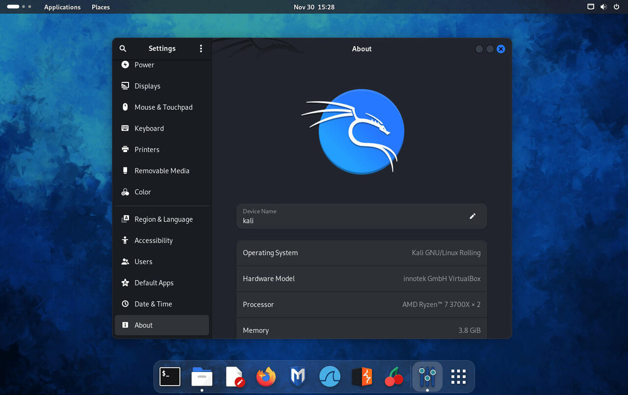 Kali Linux 2023.4  Bild © Kali