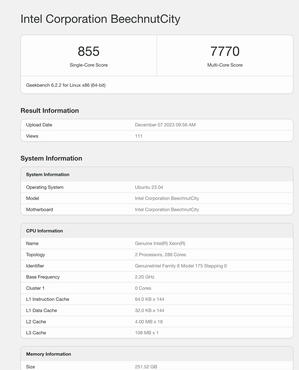Intel-Sierra Forest-Geekbench-6-Benchmark