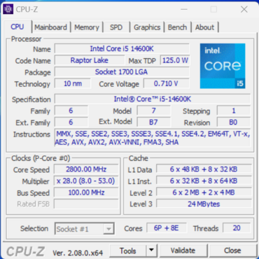 core i9-14900K CPUz