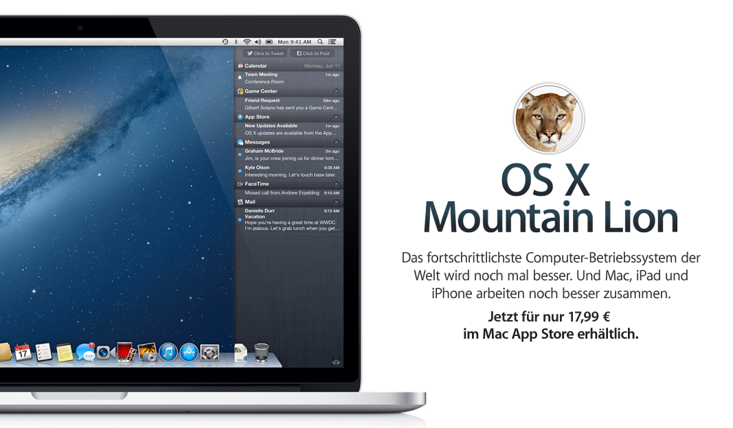 Mac OS X Mountain Lion  Bild © Apple