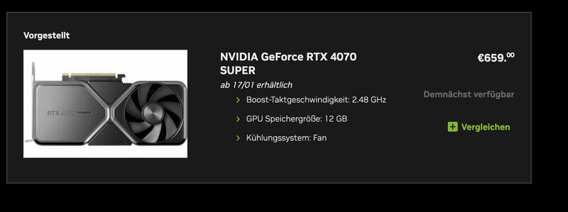 NVIDIA GeForce RTX 4070 Super Preis - kaufen NVIDIA GeForce RTX 4070 Super Preis - kaufen