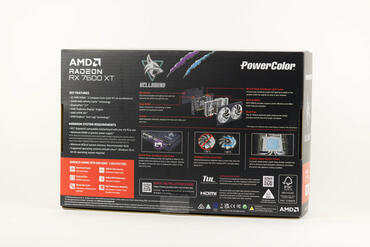 PowerColor Radeon RX 7600 XT Hellhound Verpackung, Rückseite