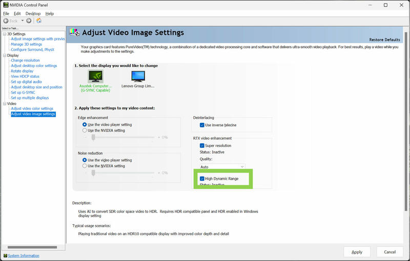 NVIDIA RTX Video HDR aktivieren NVIDIA RTX Video HDR aktivieren