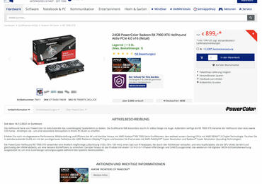 Preisbrecher: Radeon RX 7900 XTX für 899€ 