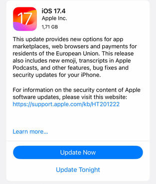 iOS 17.4 steht zum Download bereit und bringt neue Features