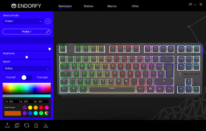 Endorfy Thock TKL Wireless Pudding - Software