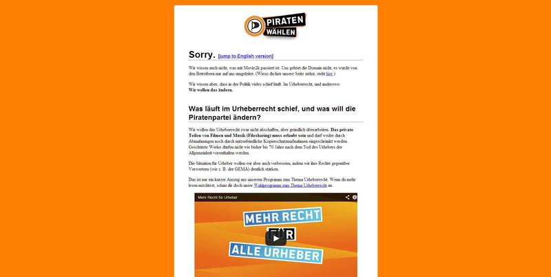 Ehemals Movie2k jetzt Piratenpartei