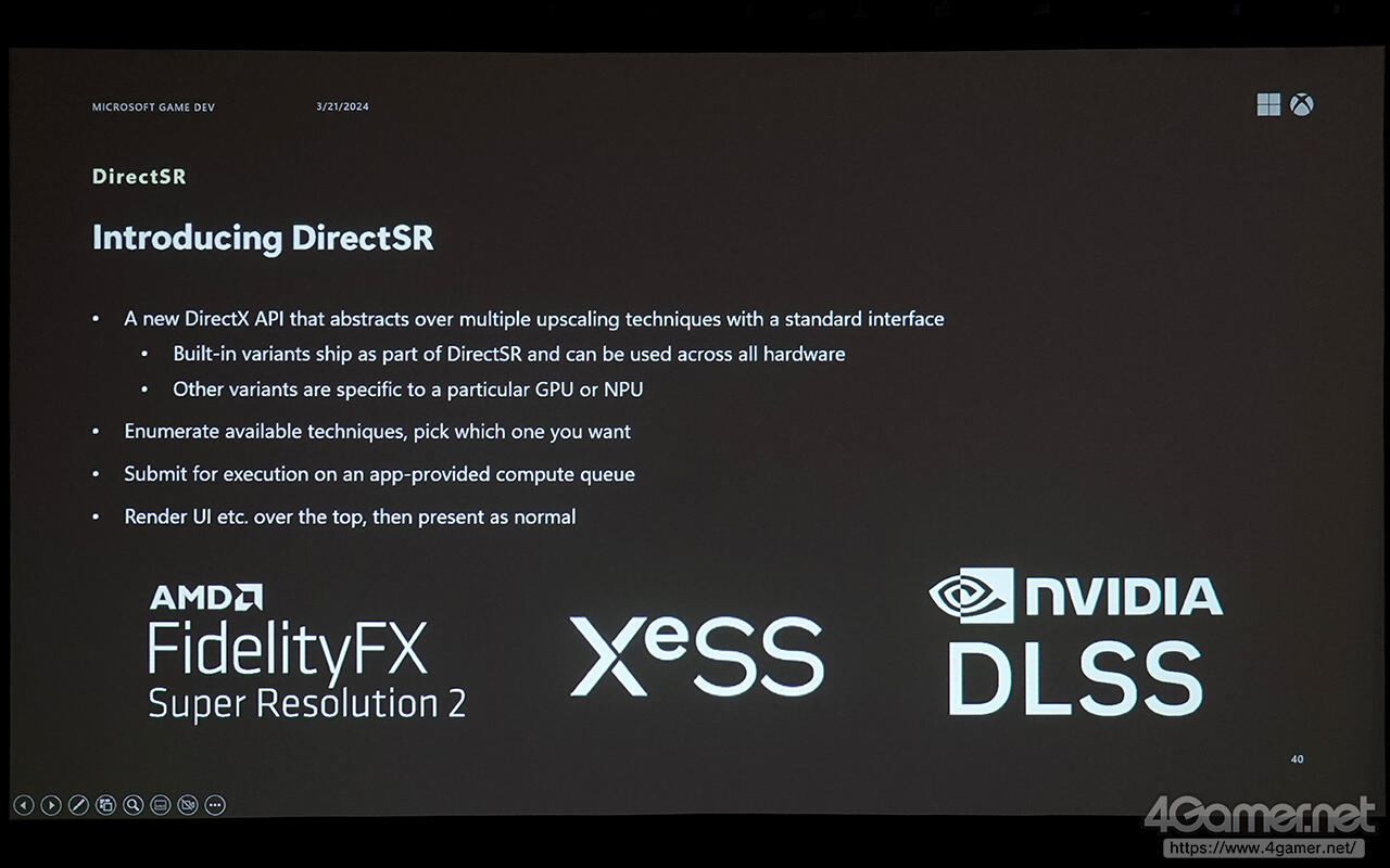 Mocrosoft DirectSR   Bild © 4gamer