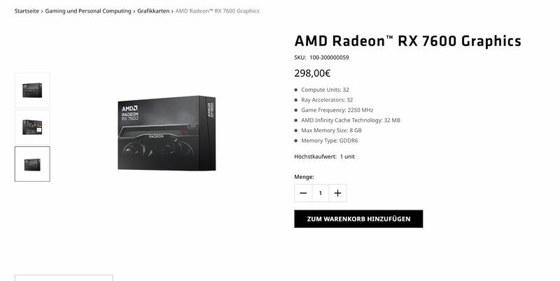 Radeon RX 7600 MBA Radeon RX 7600 MBA