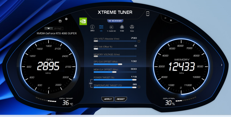 KFA2 GeForce RTX 4080 SUPER SG Übertaktung KFA2 GeForce RTX 4080 SUPER SG Übertaktung