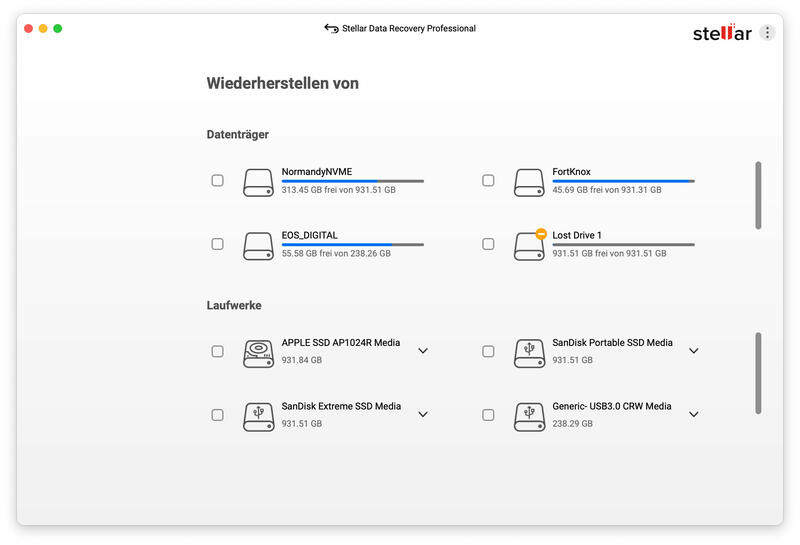 Stellar Data Recovery Wiederherstellung Stellar Data Recovery Wiederherstellung