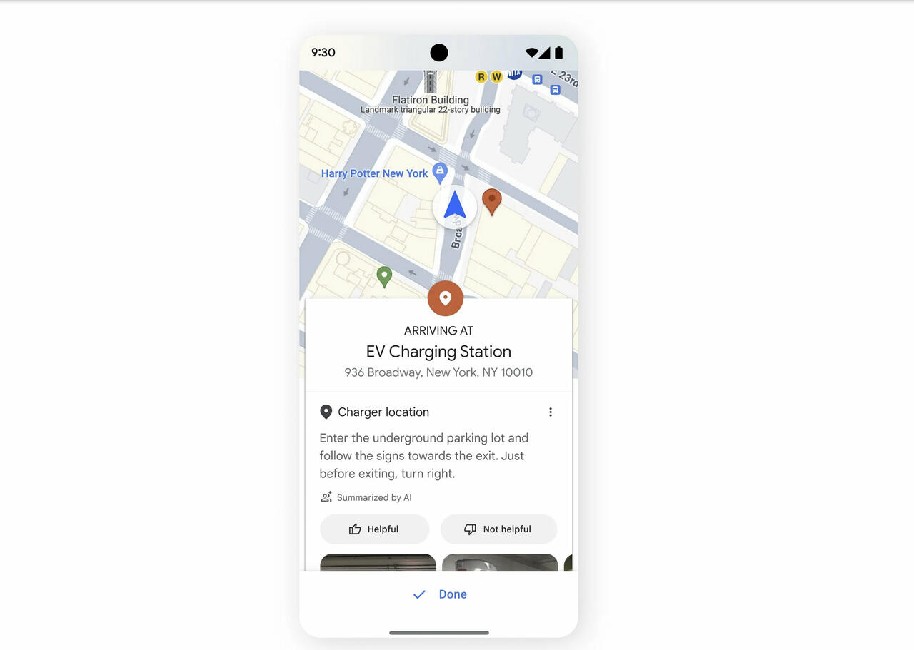 Google Maps Update für eAutos   Bild © Google