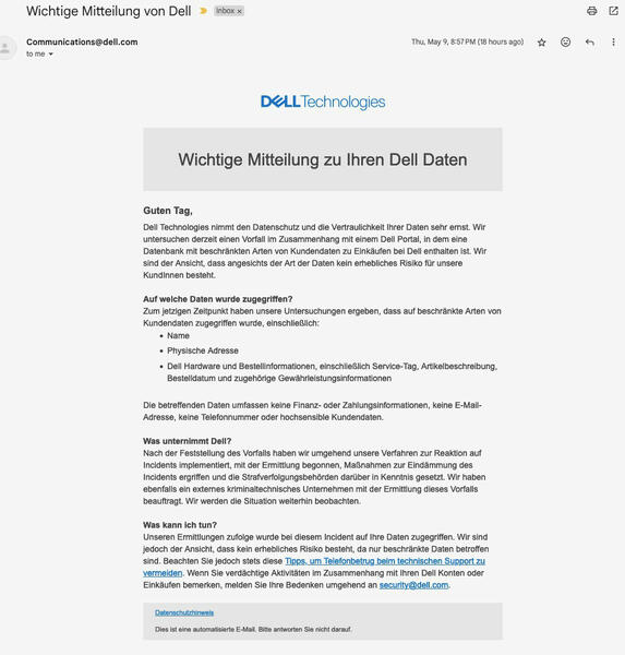 Dell Datenleck Dell Datenleck