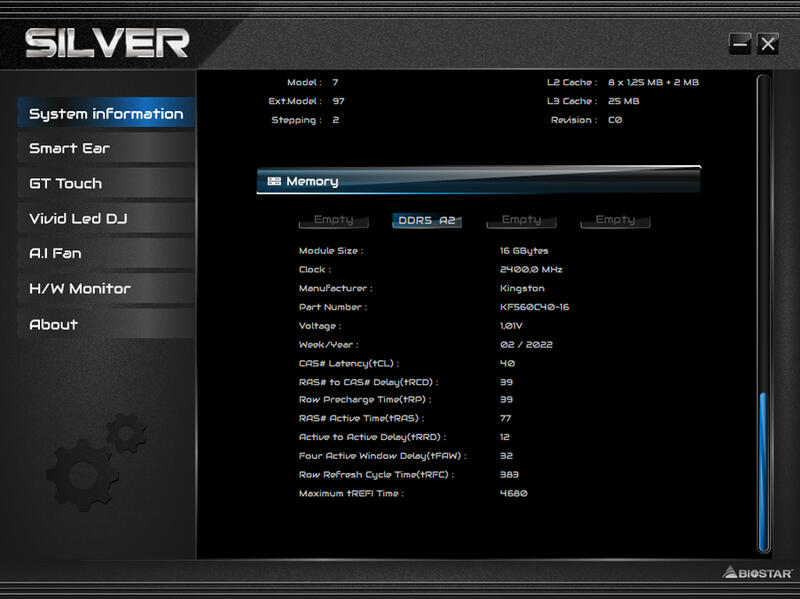 Biostar B760A-Silver - Software System info Biostar B760A-Silver - Software System info