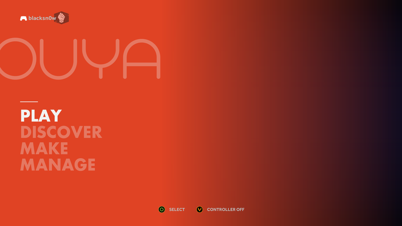 Ouya Interface Startbildschirm