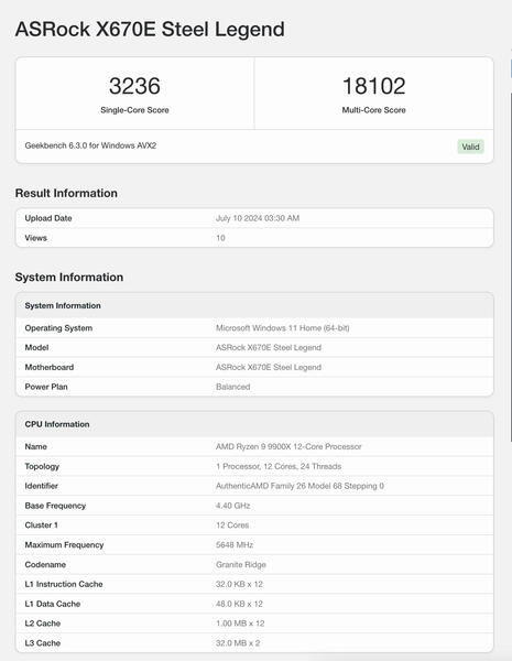 AMD Ryzen 9 9900X Benchmark AMD Ryzen 9 9900X Benchmark