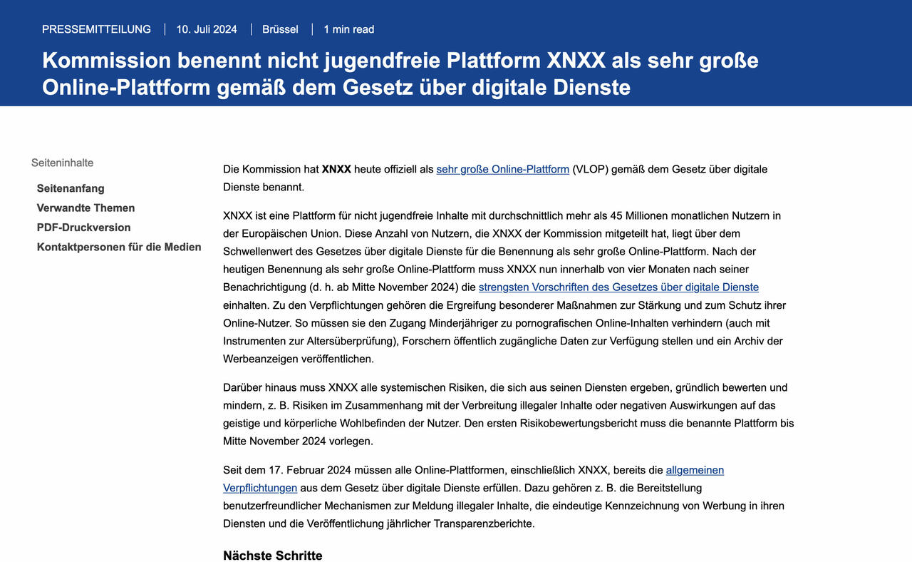 XNXX Pornoseite Muss Sich Strengeren EU Vorschriften Beugen Und xnxx-pornoseite-muss-sich-strengeren-eu-vorschriften-beugen-und