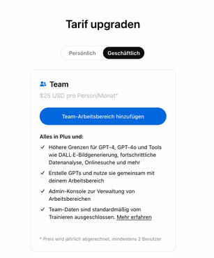 ChatGPT Zahlungsmethoden und Abos