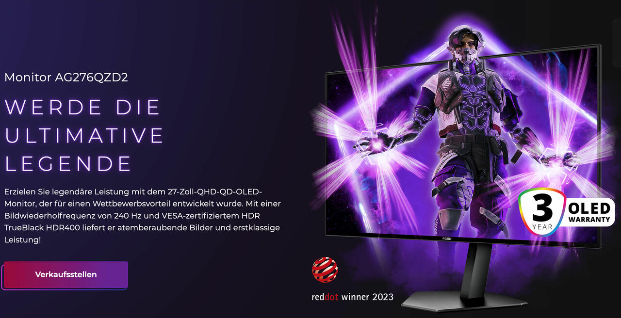 AOC AGON PRO AG276QZD2  Bild © AOC