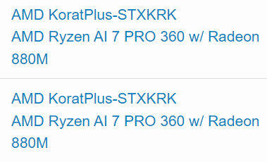 AMD Ryzen AI 7 PRO 360 Leak