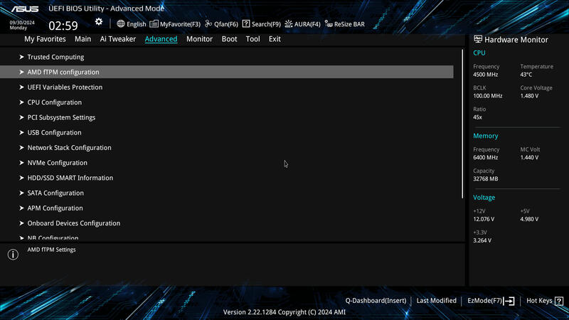 ASUS PRIME X870 P BIOS Advanced ASUS PRIME X870 P BIOS Advanced