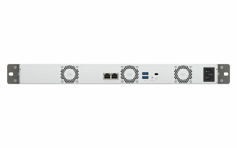QNAP TS 433eU 4 Bay 1U Rackmount NAS Rückseite QNAP TS 433eU 4 Bay 1U Rackmount NAS Rückseite