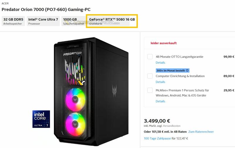 Acer Predator Orion 7000 PCs mit GeForce RTX 5080 Acer Predator Orion 7000 PCs mit GeForce RTX 5080