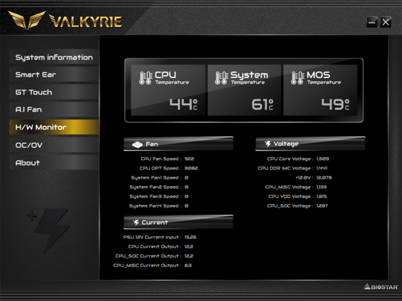 Biostar X870E Valkyrie Aurora HW Monitor Biostar X870E Valkyrie Aurora HW Monitor