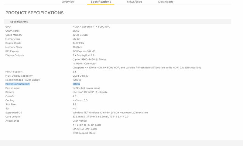 ZOTAC GeForce RTX 5090 AMP Extreme Infinity Spezifikationen ZOTAC GeForce RTX 5090 AMP Extreme Infinity Spezifikationen