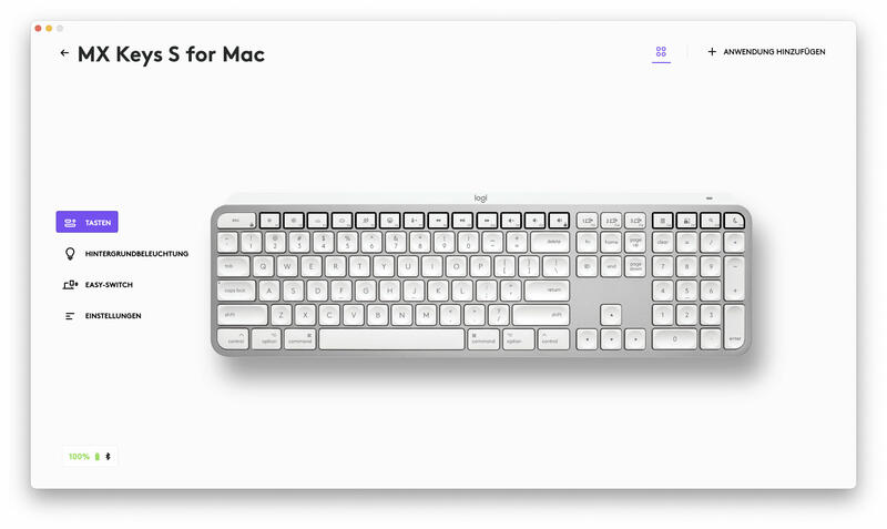 Logitech Keys S for Mac Logioptions+ 3 Tasten Logitech Keys S for Mac Logioptions+ 3 Tasten