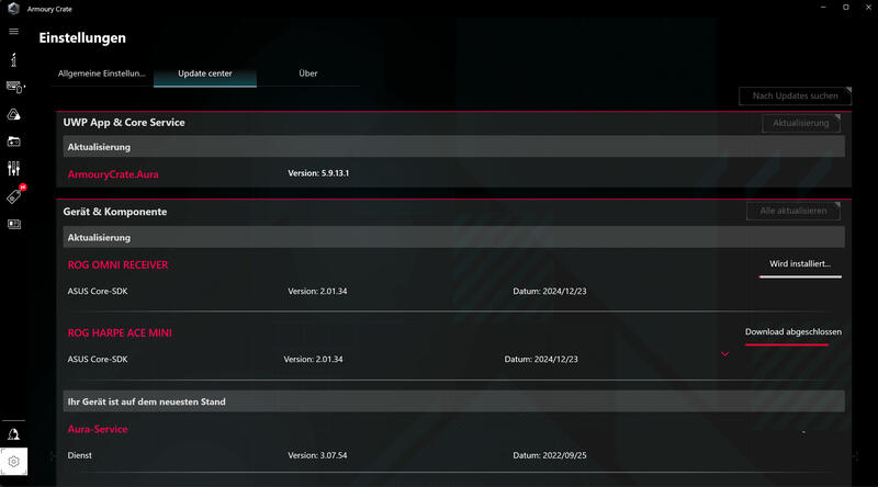 ASUS ROG Harpe ACE MINI Software ASUS ROG Harpe ACE MINI Software