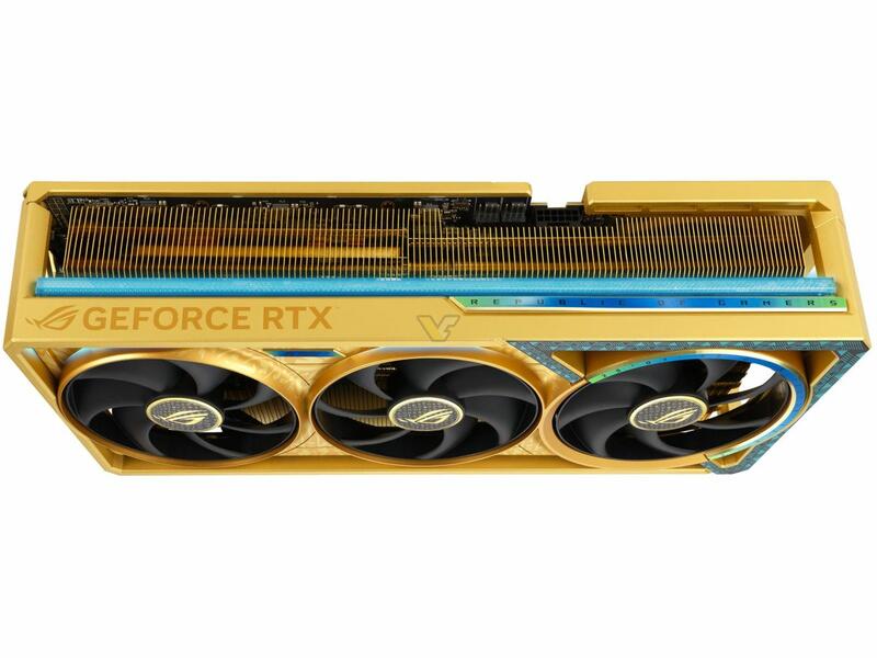 ASUS GeForce RTX 5090 ROG ASTRAL Dhahab Edition Draufsicht ASUS GeForce RTX 5090 ROG ASTRAL Dhahab Edition Draufsicht