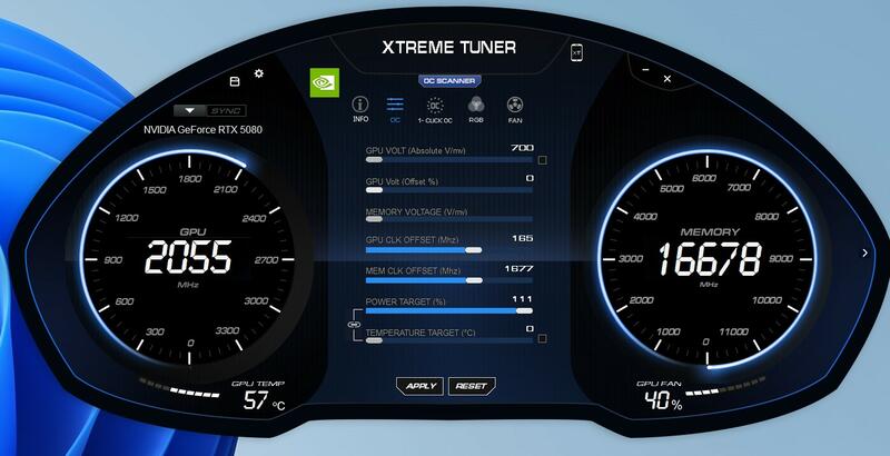 KFA2 GeForce RTX 5080 1Click OC Übertaktung KFA2 GeForce RTX 5080 1Click OC Übertaktung