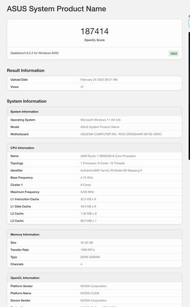 GeForce RTX 5070 Geekbench Benchmarks OpenCL GeForce RTX 5070 Geekbench Benchmarks OpenCL