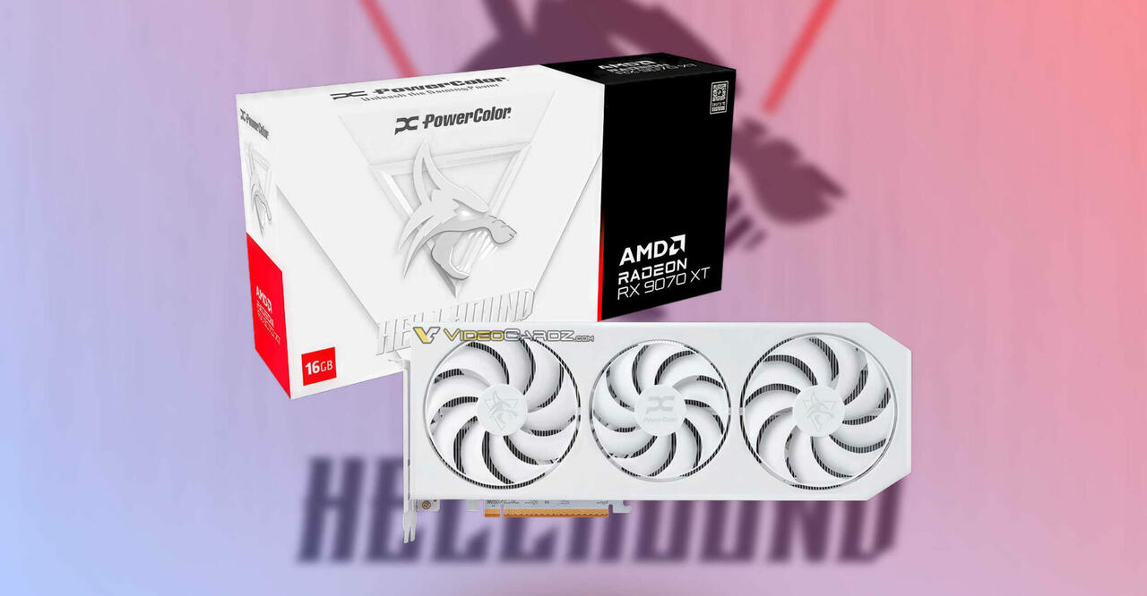 PowerColor Radeon RX 9070 XT Hellhound Spectral White  Bild © Videocardz