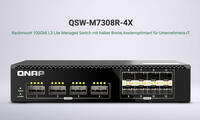 QNAP QSW-M7308R-4X: 100GbE Lite-L3 Managed Switch mit erweitertem Cloud-Management und Low-Latency-Funktionen vorgestellt
