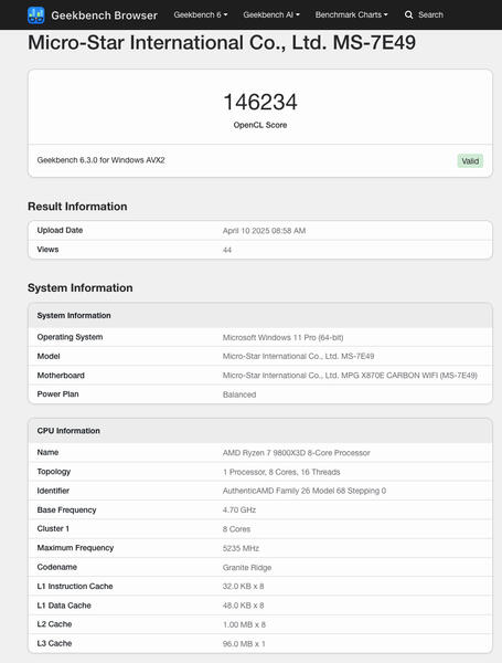 GeForce RTX 5060 Ti OpenCL Benchmarks GeForce RTX 5060 Ti OpenCL Benchmarks
