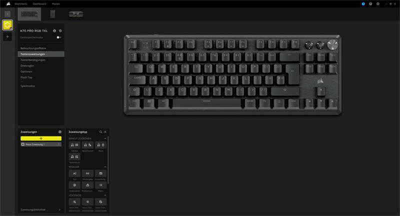Corsair K70 RGB TKL iCue Software Tastenzuseisung Corsair K70 RGB TKL iCue Software Tastenzuseisung