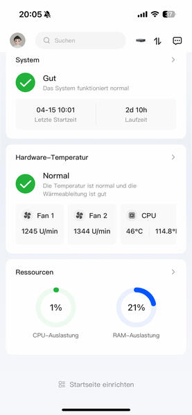 Ugreen DXP480T Plus App Übersicht 2