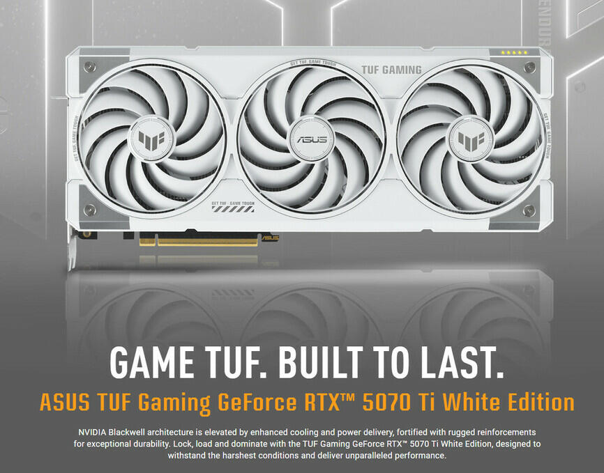 ASUS GeForce RTX 5070 Ti und RTX 5070 in Weiß  Bild © ASUS