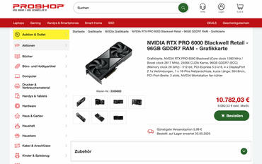 NVIDIA RTX PRO 6000 verkauf über Proshop
