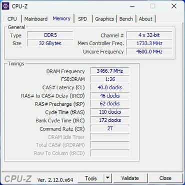 XPG LANCER NEON RGB 32 GB DDR5 6000 CPUz RAM übertaktet