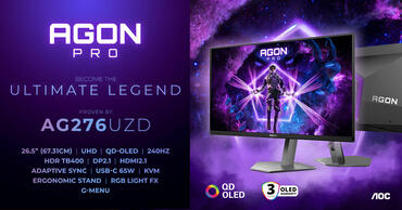 AGON PRO AG276UZD: 4K-QD-OLED-Gaming-Monitor mit 240 Hz Refreshrate 