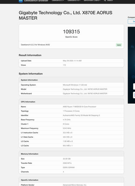Radeon RX 9060 XT OpenCL Benchmark Radeon RX 9060 XT OpenCL Benchmark
