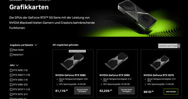 GeForce RTX 5090 Nvidia Listung
