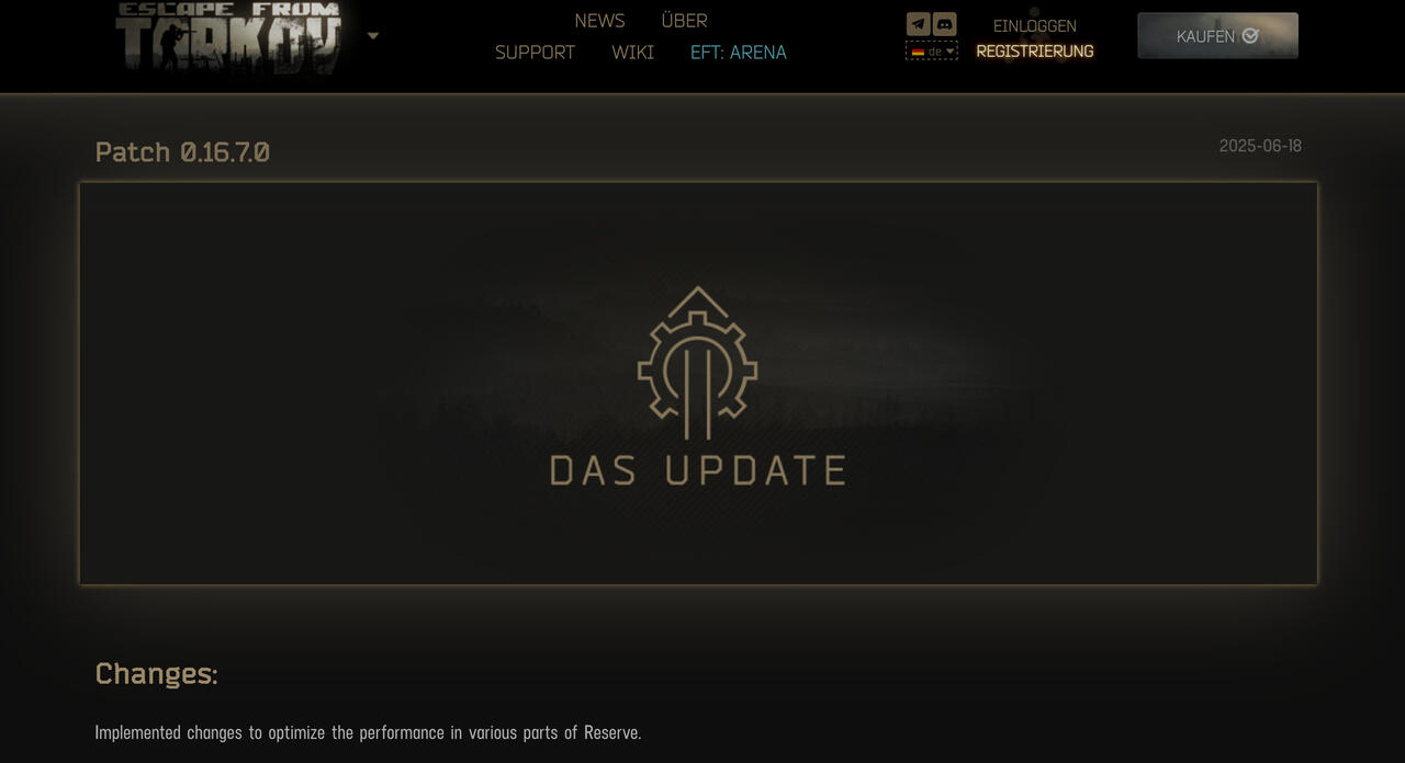 Escape From Tarkov 0.16.7 Update  Bild © BSG