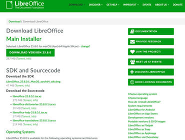 LibreOffice 25.8 RC1: Bessere Leistung, neue Funktionen und Einstellung des Supports für ältere Windows-Versionen